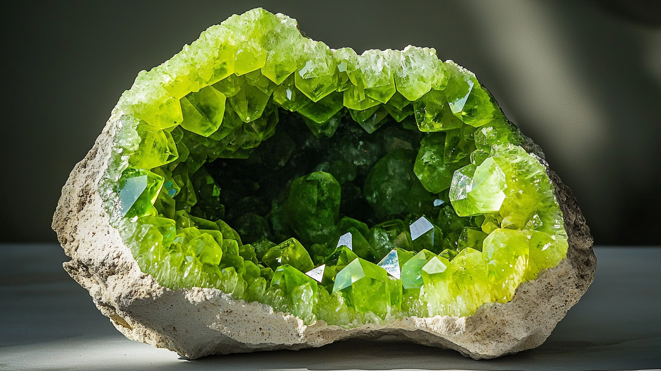Peridot Geodes: The Vibrant Green Gemstone of Abundance and Renewal