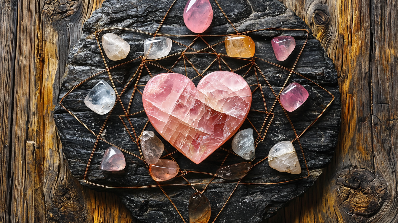Crystal Grids for Love: Unlocking the Power of Rose Quartz, Pink Quartz, Opal, and Citrine