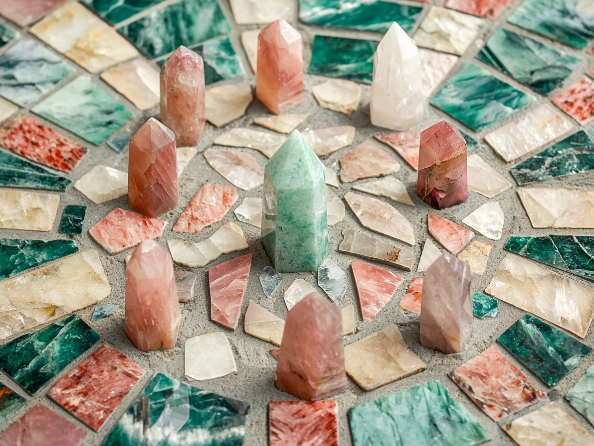 Crystal Grids for New Beginnings: Harnessing the Power of Amazonite, Clear Quartz, and Rhodonite