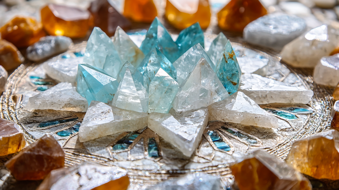 Crystal Grids for Confidence: Harnessing the Power of Aquamarine and Sunstone