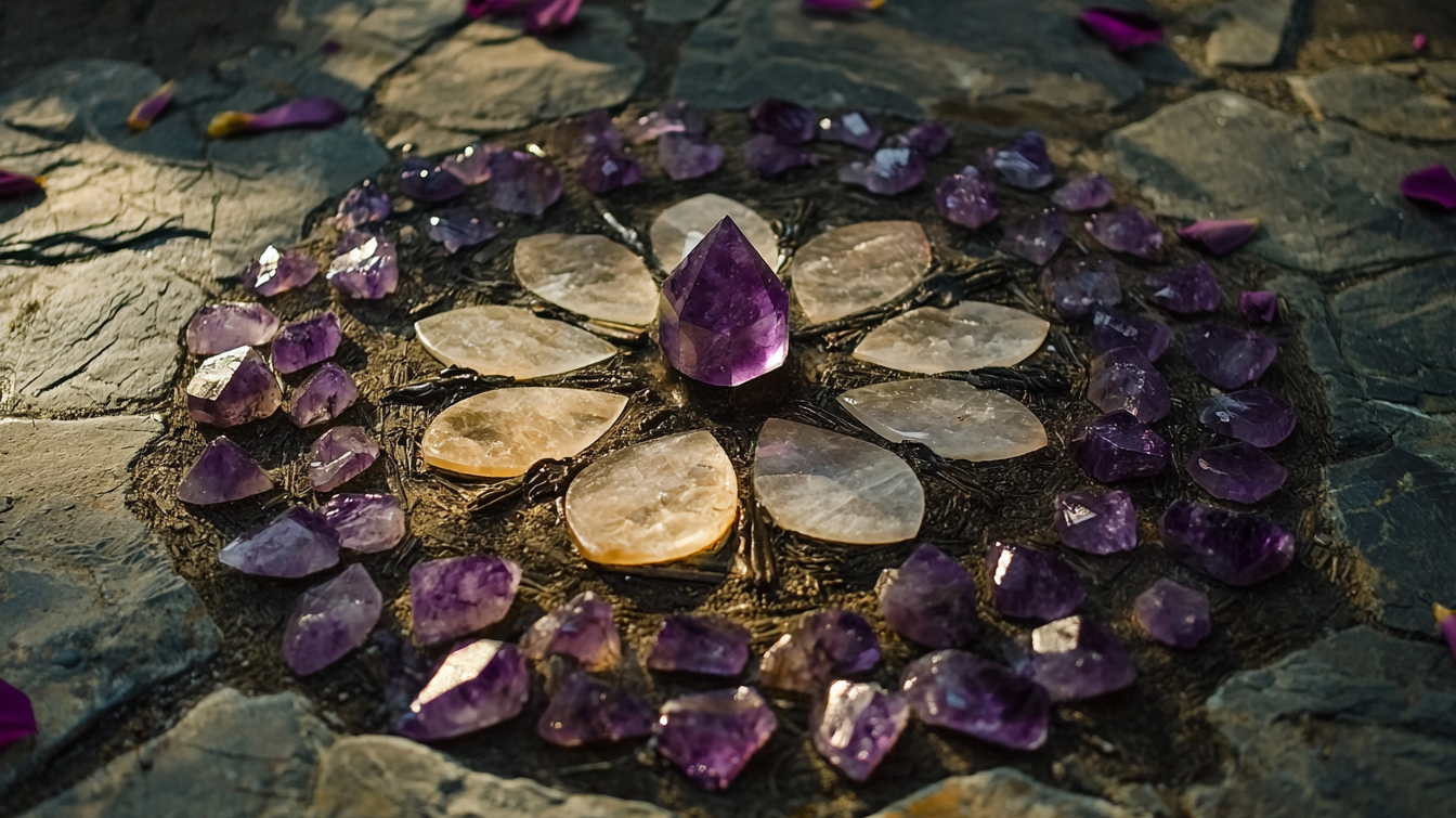 Crystal Grids for Spirituality: Harnessing the Power of Moonstone and Amethyst