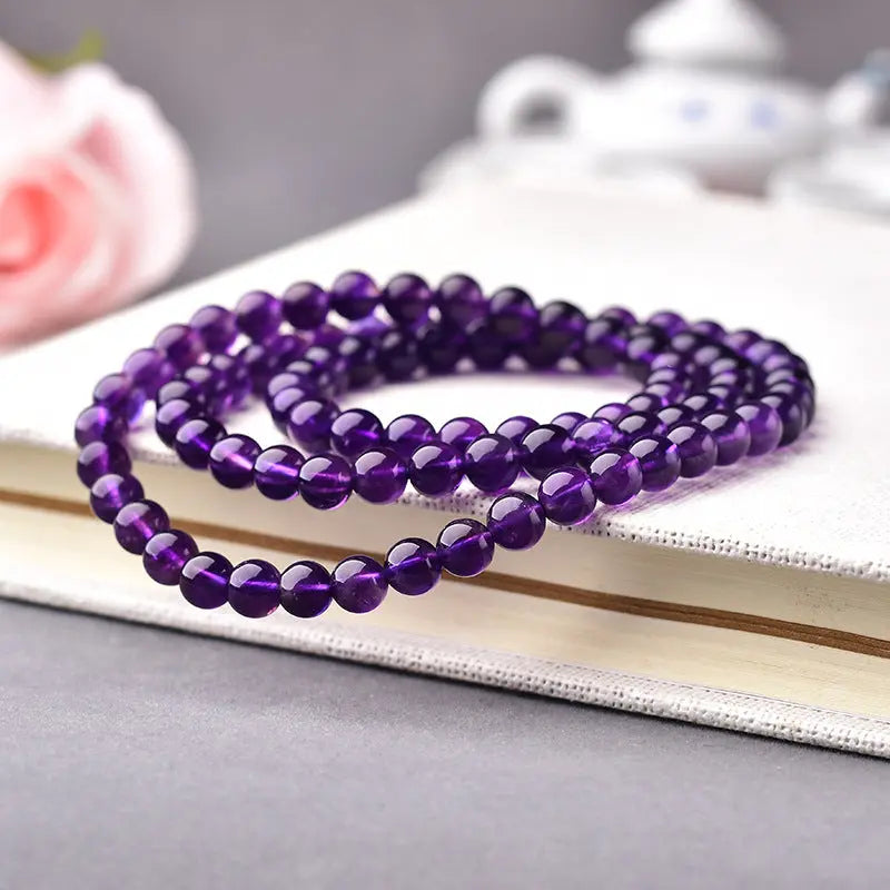 VIGORFULL TRIPLE-STRAND AMETHYST POWER ENERGY BRACELET_1