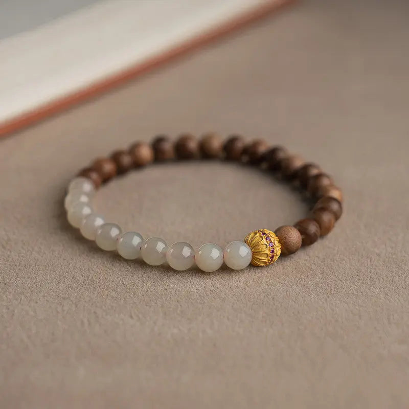 PEACE & HEALTH HETIAN JADE OLD SANDAL WOOD ENERGY BRACELET_1