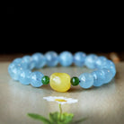 PURIFYING MOOD NATURAL AQUAMARINE BEESWAX ENERGY BRACELET_1