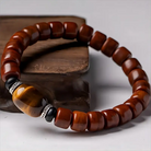 TIBETAN YAK BONE TIGER EYE STONE BRACELETS_3