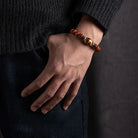TIBETAN YAK BONE TIGER EYE STONE BRACELETS_2