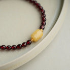 GIVE ENERGY WINE COLOUR GARNET BEESWAX ENERGY BRACELET_4