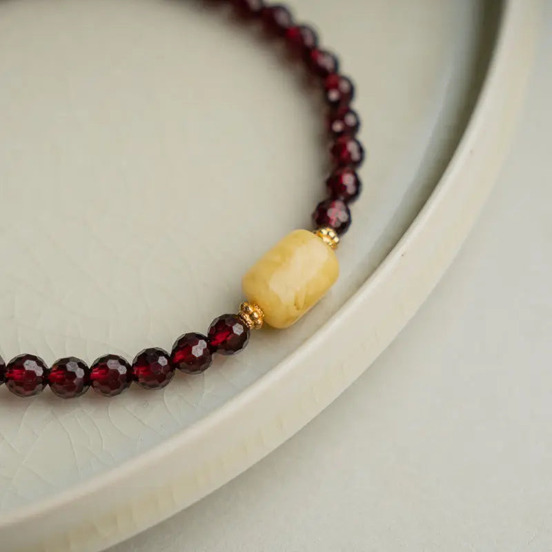 GIVE ENERGY WINE COLOUR GARNET BEESWAX ENERGY BRACELET_4