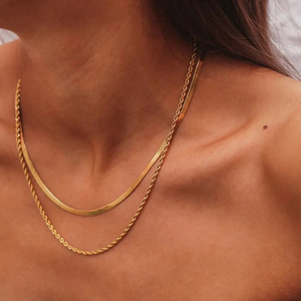 RUOYI SNAKE CHAIN TITANIUM STEEL NECKLACE_4