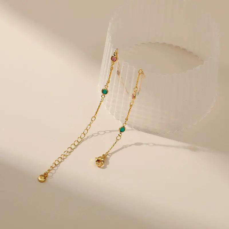 COLORED ZIRCON STABLE ANKLET zenstarstore