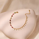 COLORED ROUGH STONE CALMING ANKLET-4