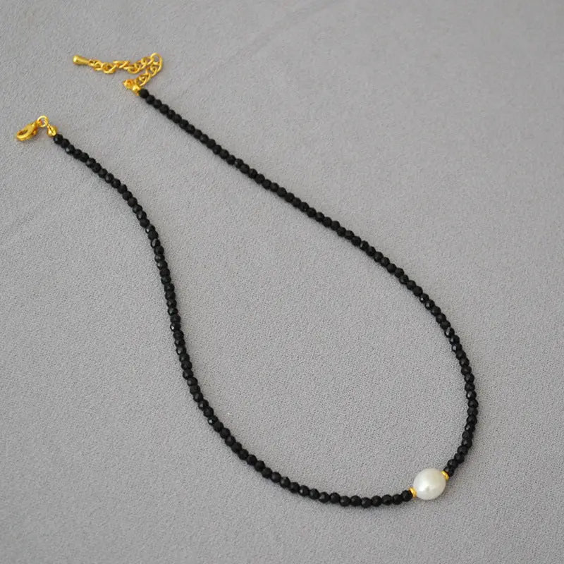 BLACK SPINEL TURQUOISE LOVE COMING NECKLACE_7