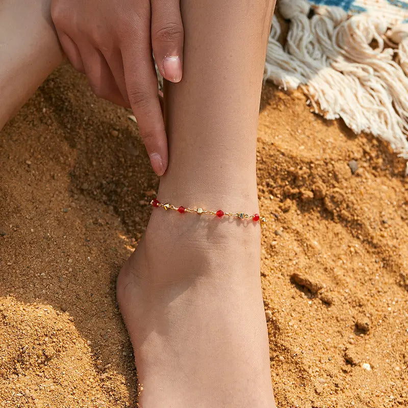 RED ZIRCON ENHANCES SELF-CONFIDENCE ANKLET-5