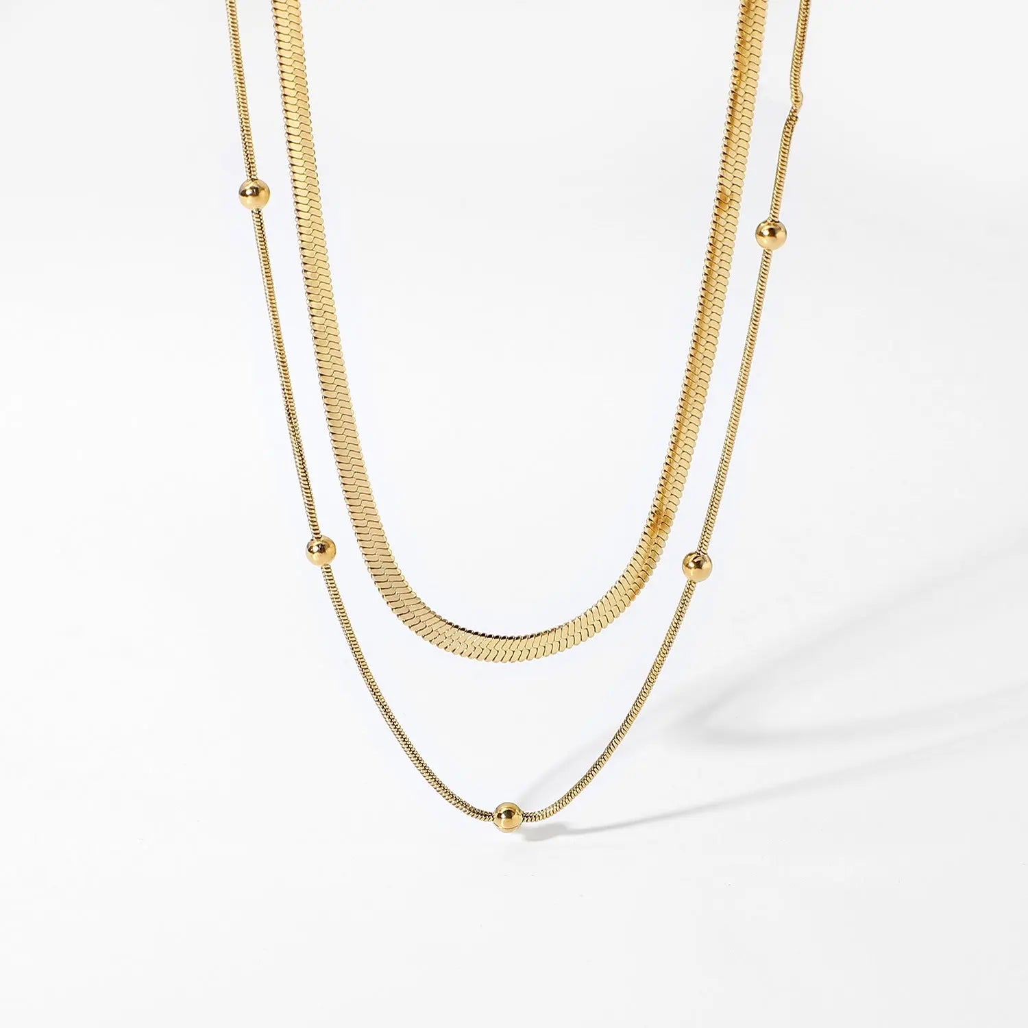 Comfortable Stackable Titanium Steel Round Beads Necklace_5