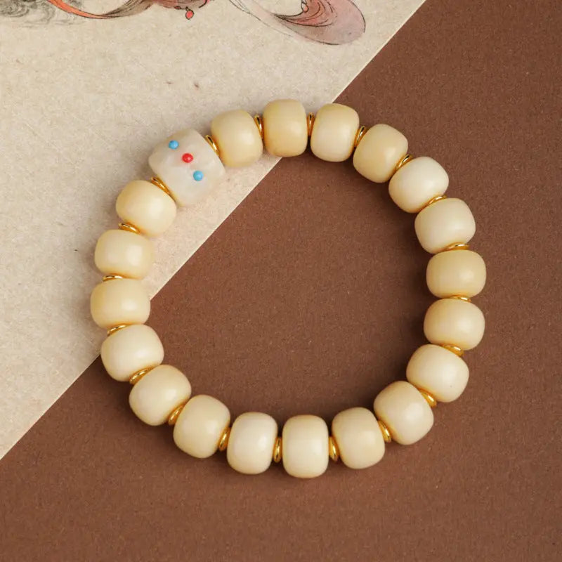 TIBETAN CAMEL BONE BUCKET BEAD BRACELETS_2