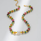 Colorful wheel natural stone switching mood necklace_3