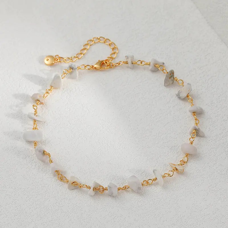 WHITE TURQUOISE PRESSURE RELIEF ANKLET-1