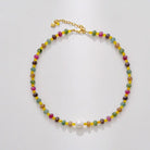 Colorful wheel natural stone switching mood necklace_1