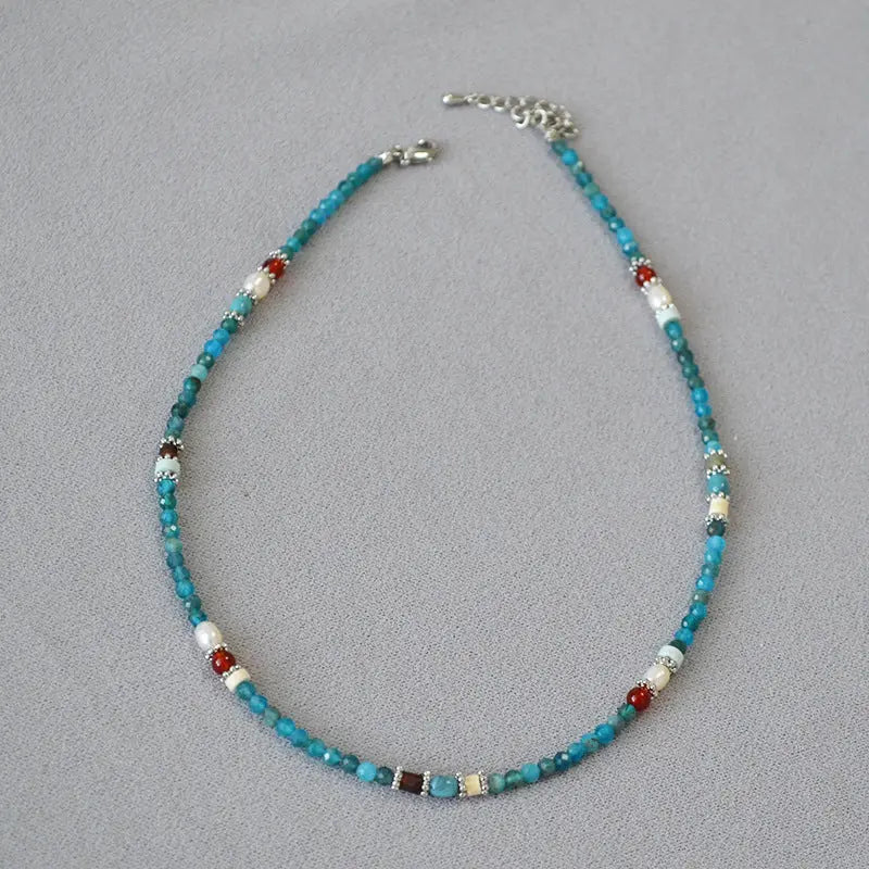 PEACOCK BLUE APATITE FRIENDSHIP STABLE NECKLACE_1
