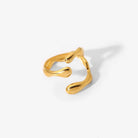 TEXTURED GEOMETRIC TITANIUM STEEL RING Zenstarstore