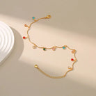 COLORED ZIRCON LIFT CHARM ANKLET-2