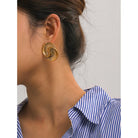 ROCHE SPIRAL TITANIUM STEEL EARRINGS_4