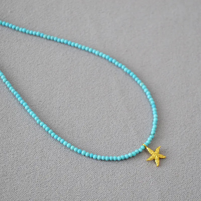 TURQUOISE PEACH BLOSSOM COMING NECKLACE_2