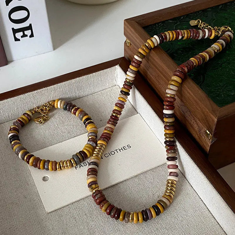 COFFEE COLORED NATURAL STONE NOURISHING BODY NECKLACE_4