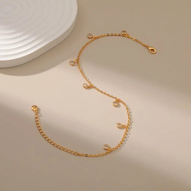 WHITE ZIRCON FOR GOOD INTUITION ANKLET-2