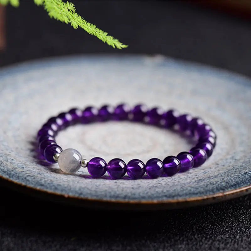 RELEASE STRESS URUGUAYAN AMETHYST MOONSTONE ENERGY BRACELET_1