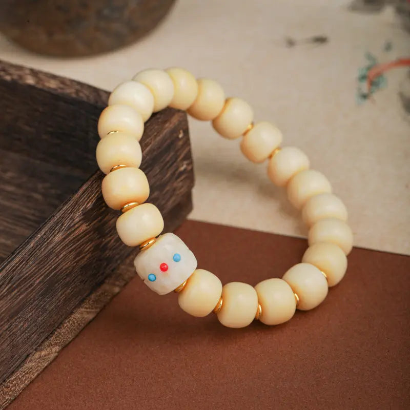 TIBETAN CAMEL BONE BUCKET BEAD BRACELETS_3