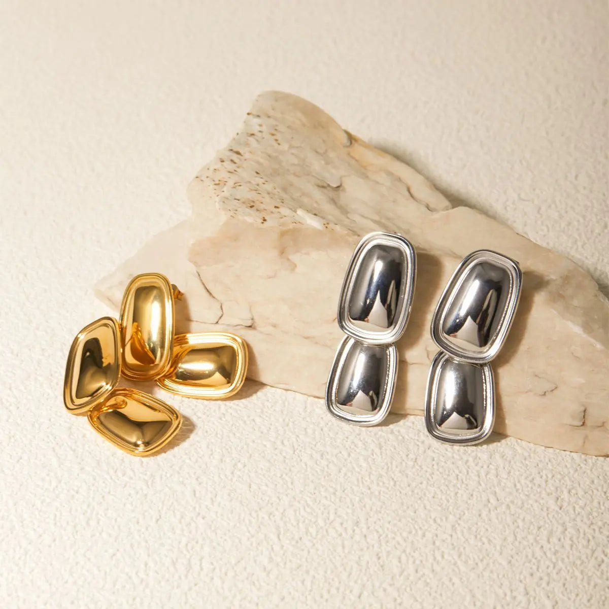 Nia Rectangular Pendant Titanium Steel Earrings_2