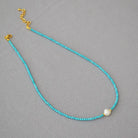 BLACK SPINEL TURQUOISE LOVE COMING NECKLACE_2