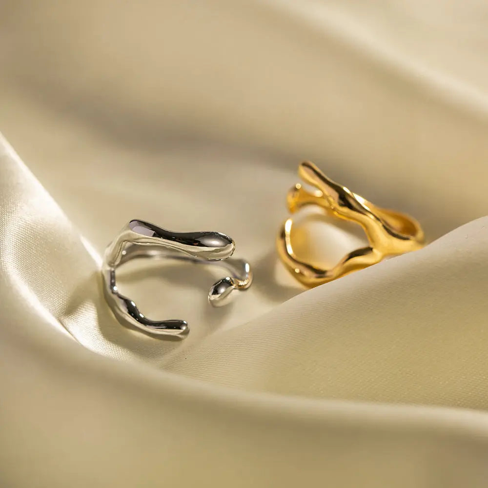 TEXTURED GEOMETRIC TITANIUM STEEL RING_1