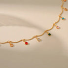 COLORED ZIRCON LIFT CHARM ANKLET-4
