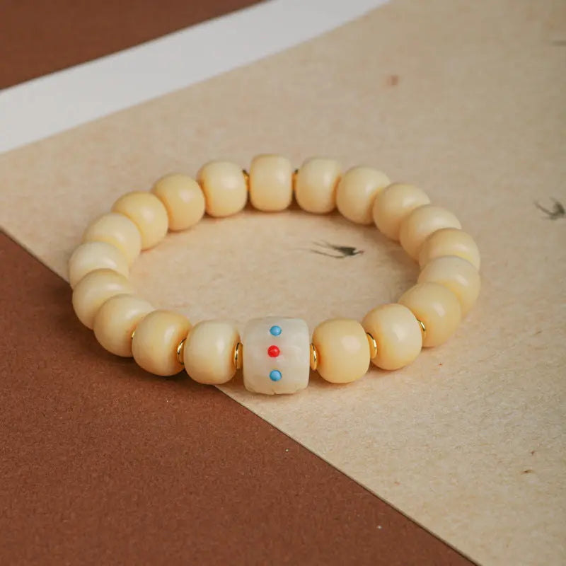 TIBETAN CAMEL BONE BUCKET BEAD BRACELETS_4