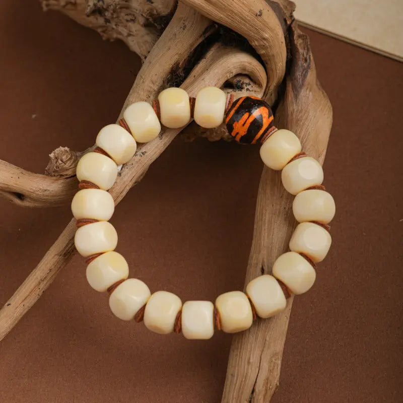 TREASURE VASE DZI BEAD CAMEL BONE BRACELETS_1