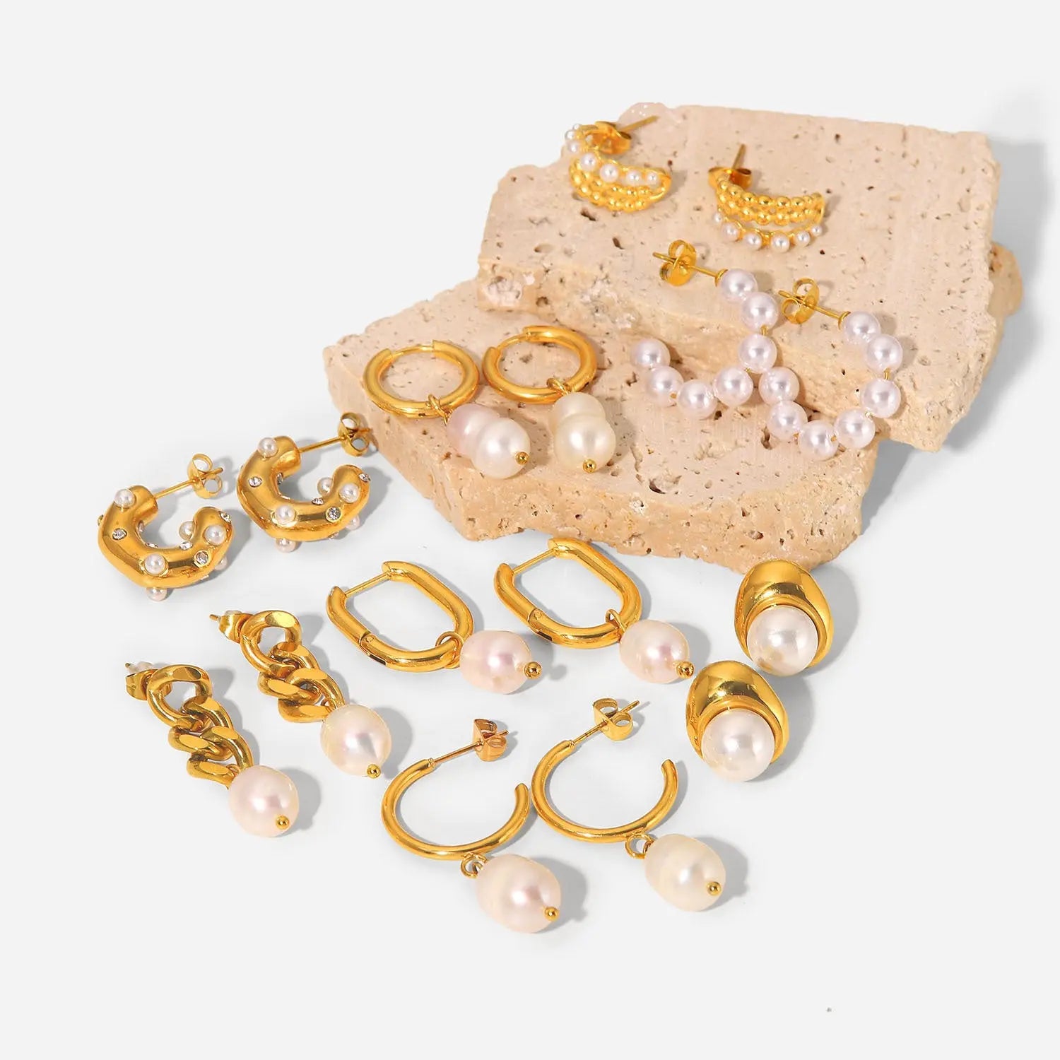 PHYLLIS PERSONALIZED PEARL TITANIUM STEEL EARRINGS_2