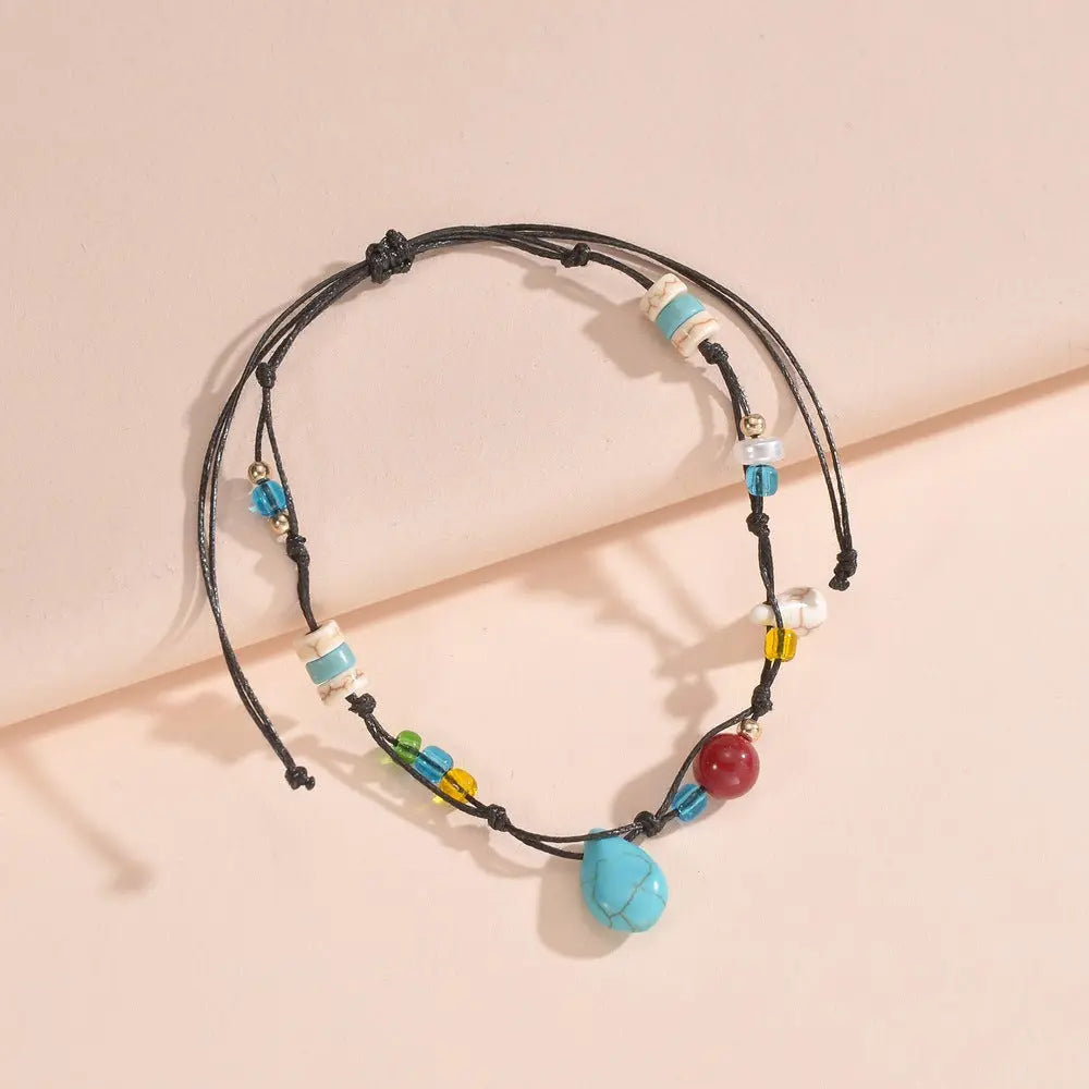 BLUE TURQUOISE HEALING ANKLET-2
