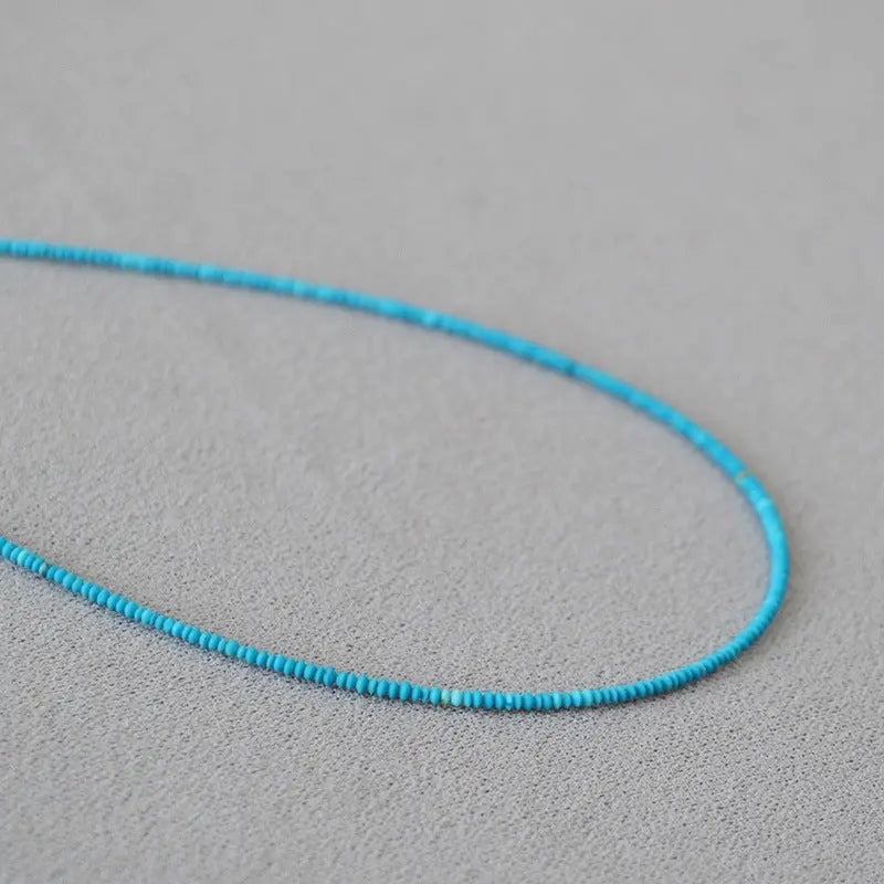 SIMPLE ELEGANT TURQUOISE SHORT NECKLACE_2