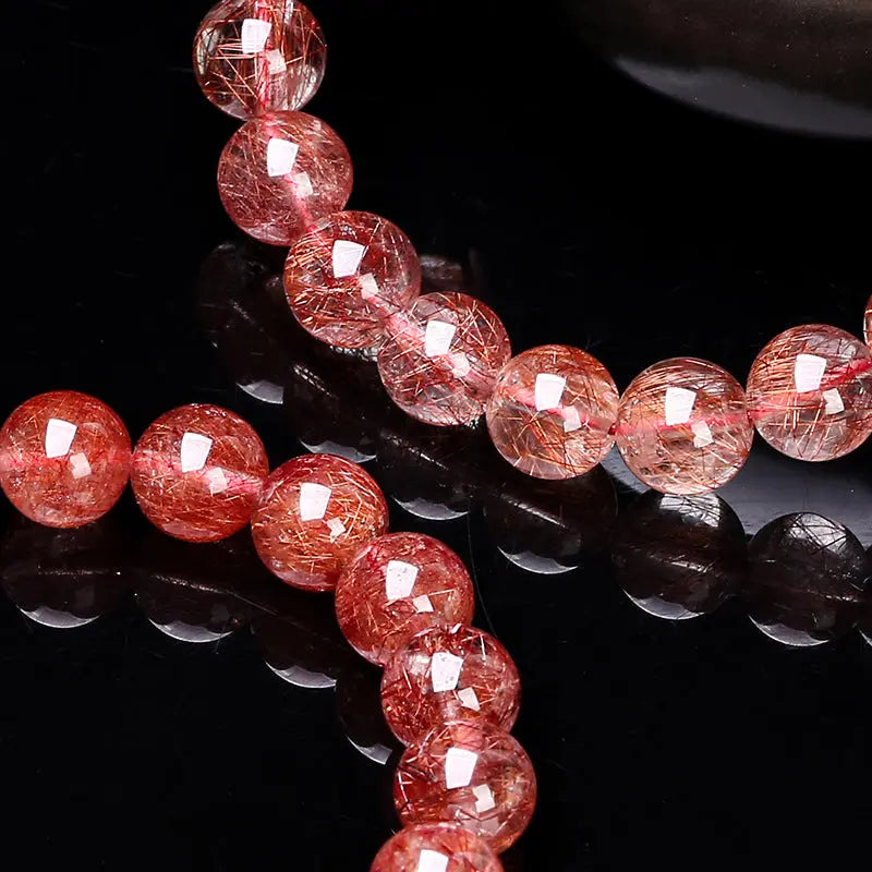 CRACKLED RED HAIR CRYSTAL STONE BRACELET_3