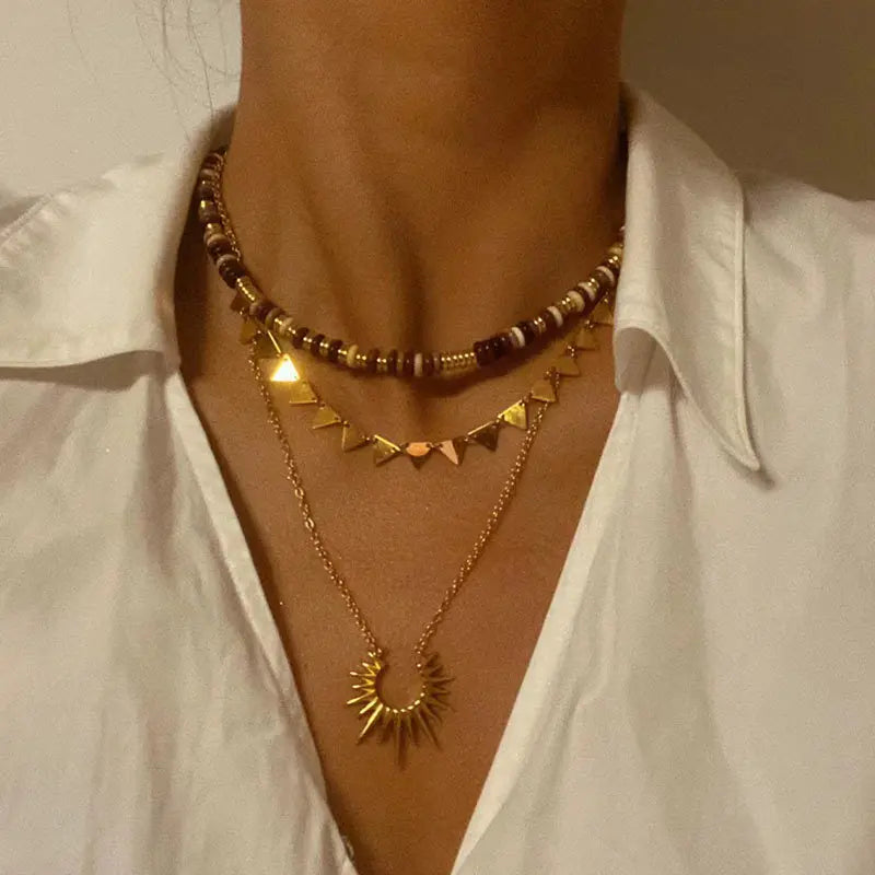 COFFEE COLORED NATURAL STONE NOURISHING BODY NECKLACE_6