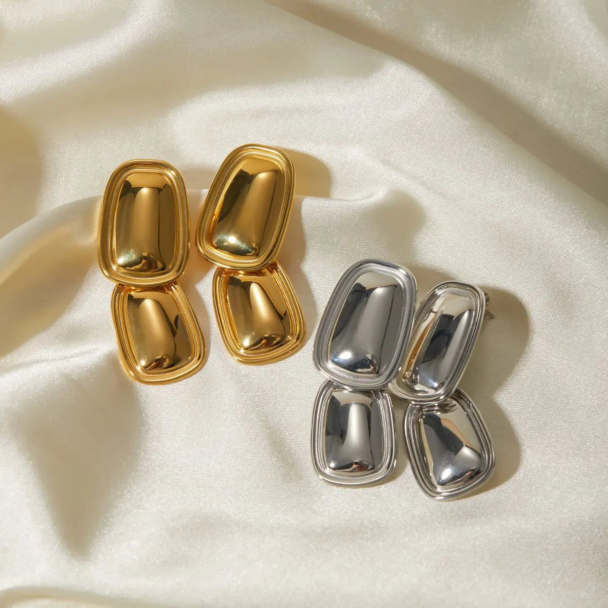 Nia Rectangular Pendant Titanium Steel Earrings_1