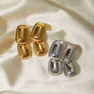 Nia Rectangular Pendant Titanium Steel Earrings_1