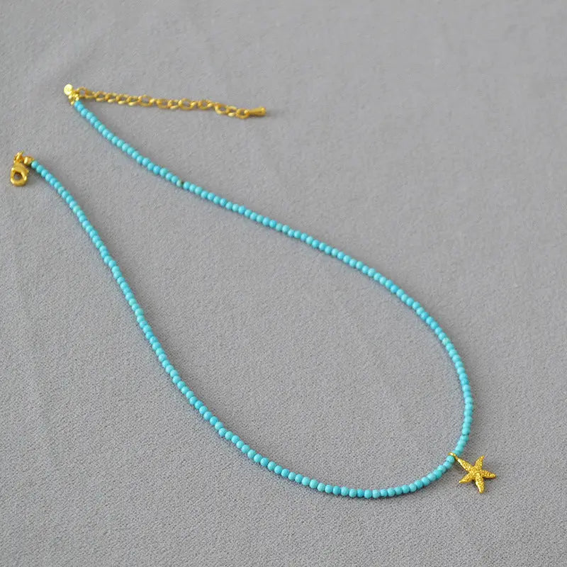 TURQUOISE PEACH BLOSSOM COMING NECKLACE_3