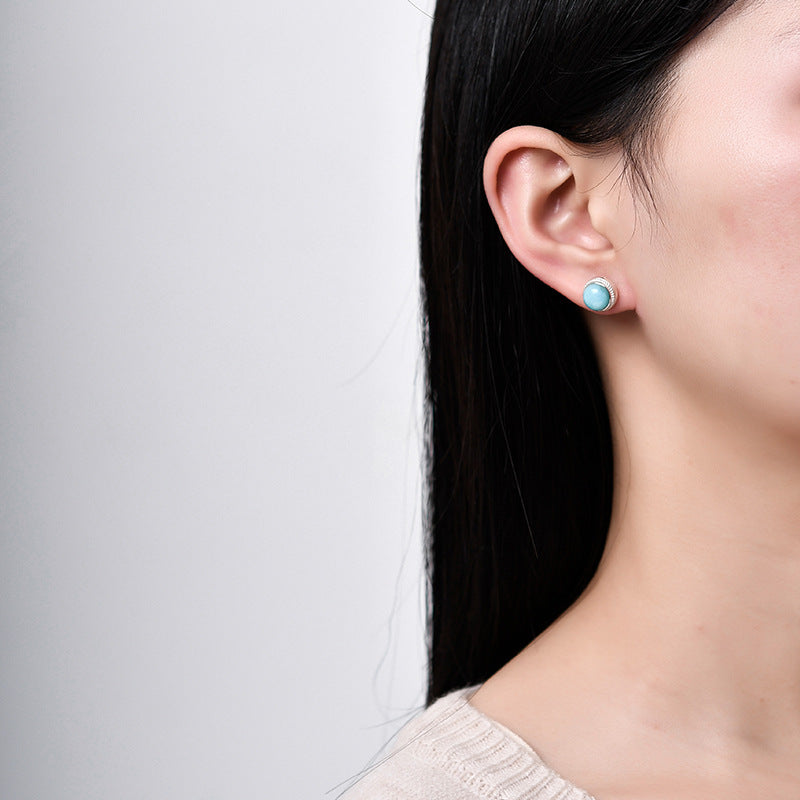 AMAZONITE STERLING SILVER EARRINGS-2
