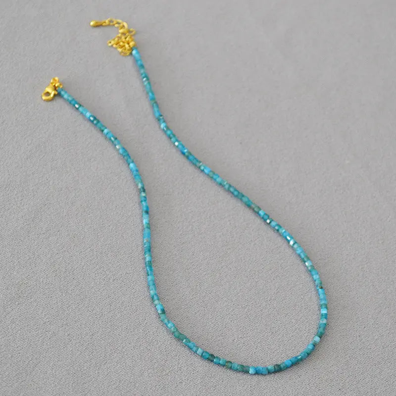 APATITE PURPLE MICA QUEEN SHELL GOOD LUCK WEALTH NECKLACE-5