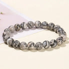 BLACK AND WHITE SPECKLED AGATE BRACELET-1