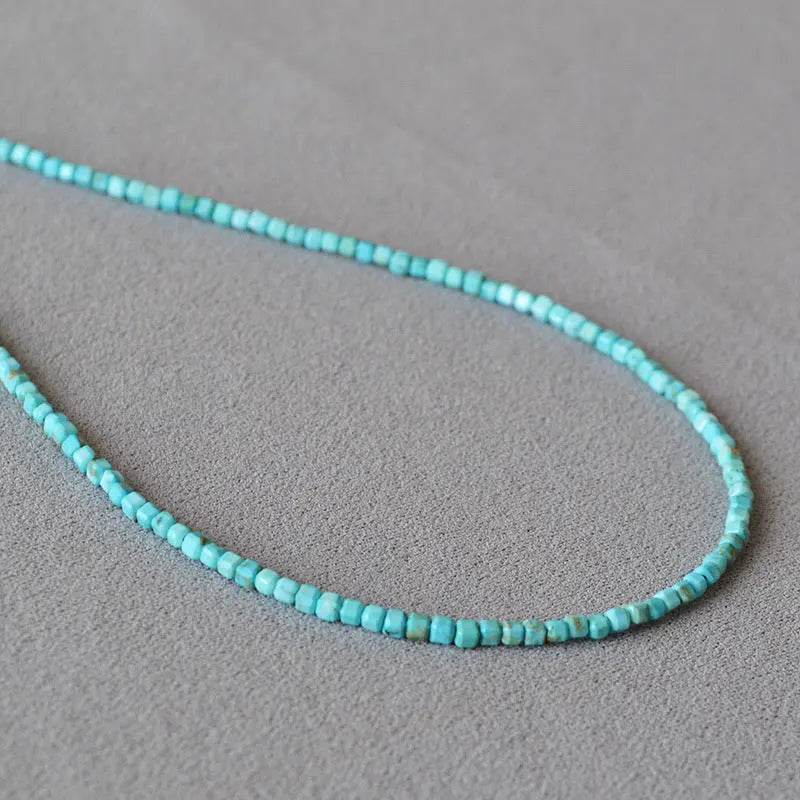 MULTICOLOR STONE BODY PROTECTION NATURAL BEADED NECKLACE-13