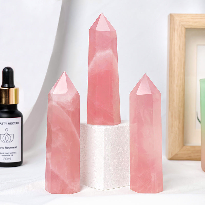 ROSE QUARTZ CRYSTAL HEXAGONAL PRISM-3